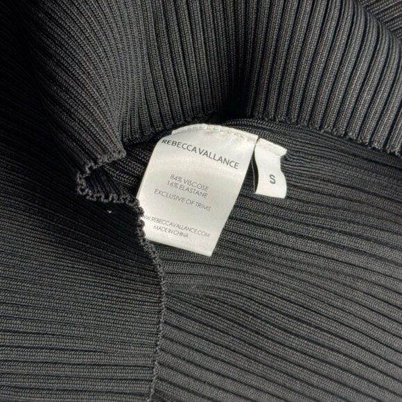 🆕 REBECCA VALLANCE 🧿 NWOT Soraya Feather-Trimmed Knit Midi Dress, Black - Sz S - Picture 14 of 14